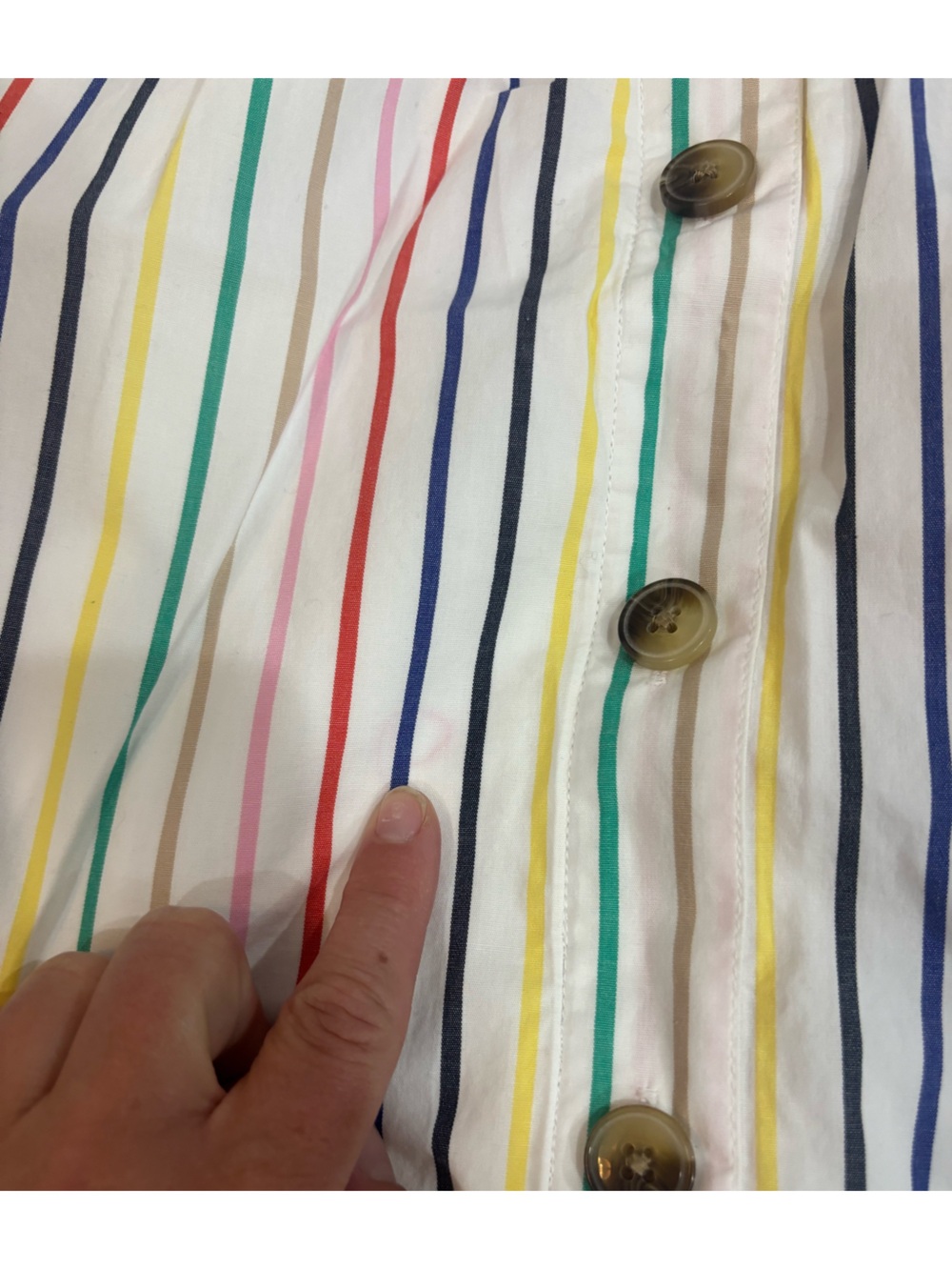J Crew Factory Rainbow Stripe Button Front Poplin Midi Skirt Multicolored Size S - Picture 5 of 13